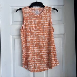 Orange Tie-Dye Sleeveless Top